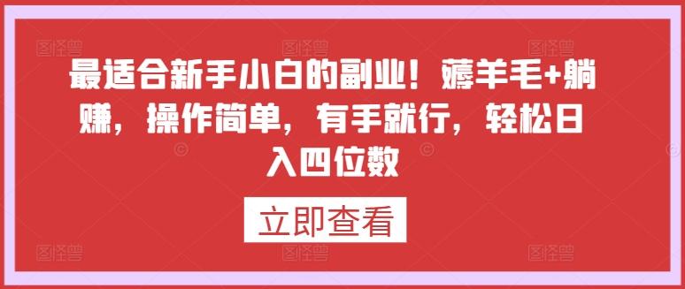 最适合新手小白的副业！薅羊毛+躺赚，操作简单，有手就行，轻松日入四位数【揭秘】 - 搞薯条网-搞薯条网