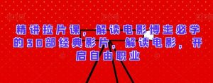 精讲拉片课,解读电影博主必学的30部经典影片,解读电影,开启自由职业-搞薯条网
