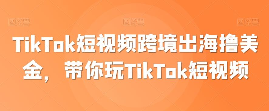 TikTok短视频跨境出海撸美金，带你玩TikTok短视频-森森项目库