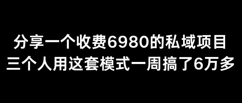 分享一个外面卖6980的私域项目三个人用这套模式一周搞了6万多【揭秘】 - 搞薯条网-搞薯条网