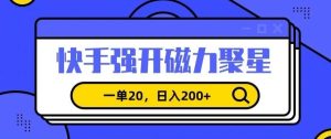 信息差赚钱项目,快手强开磁力聚星,一单20,日入200+【揭秘】-搞薯条网