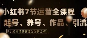 7节小红书运营实战全教程,结合最新情感赛道,打通小红书运营全流程【揭秘】-搞薯条网