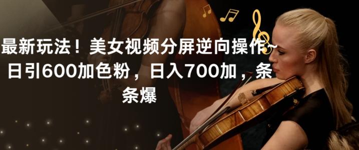 最新玩法！美女视频分屏逆向操作~日引600加色粉，日入700加，条条爆【揭秘】 - 搞薯条网-搞薯条网