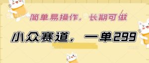 小众赛道,一单299.简单易操作,长期可做【揭秘】-搞薯条网