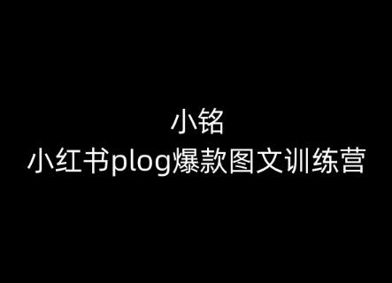 小铭-小红书plog爆款图文训练营，教你从0-1做小红书 - 搞薯条网-搞薯条网