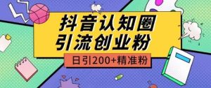 外面收费3980抖音认知圈引流创业粉玩法日引200+精准粉【揭秘】-搞薯条网
