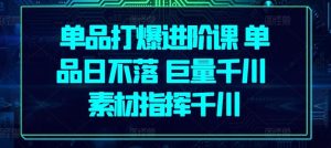 单品打爆进阶课 单品日不落 巨量千川 素材指挥千川-搞薯条网
