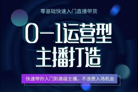 0-1运营型主播打造，​快速带你入门高级主播，不浪费入场机会 - 搞薯条网-搞薯条网