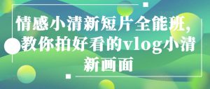 情感小清新短片全能班，教你拍好看的vlog小清新画面-搞薯条网