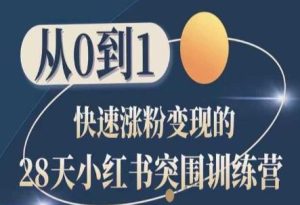 28天小红书突围训练营,从0到1快速涨粉变现-搞薯条网