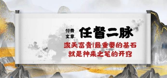 某付费文章《任督 二脉 泼天富贵|最重要的基石 就是神来之笔的开窍|万字》 - 搞薯条网-搞薯条网