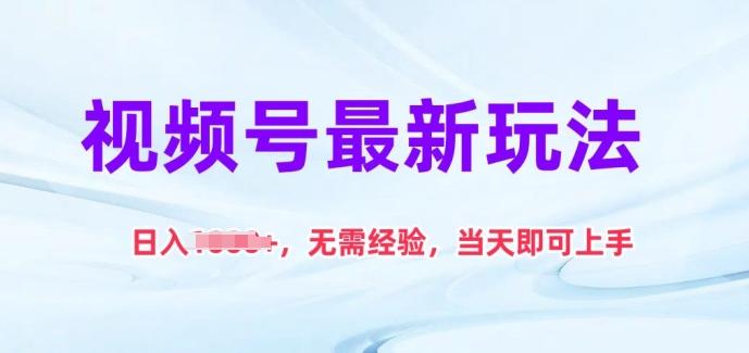 视频号最新玩法，日入1k+，无需经验，当天即可上手【揭秘】-森森项目库