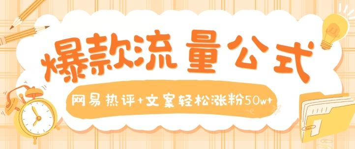 爆款流量公式，网易热评+文案轻松涨粉50w+【揭秘】-森森项目库