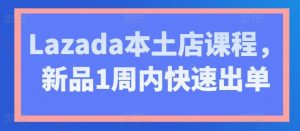 Lazada本土店课程，新品1周内快速出单-搞薯条网