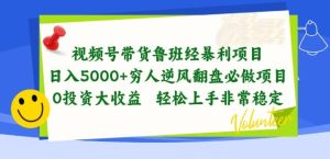 视频号带货鲁班经暴利项目,穷人逆风翻盘必做项目,0投资大收益轻松上手非常稳定【揭秘】-搞薯条网