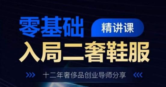 零基础入局二奢鞋服精讲课，十二年奢侈品创业导师分享 - 搞薯条网-搞薯条网