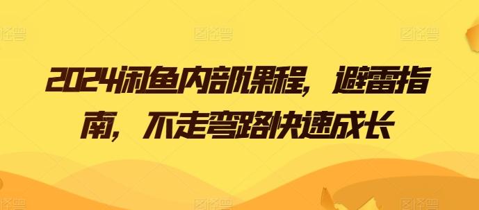 2024闲鱼内部课程，避雷指南，不走弯路快速成长-路子网