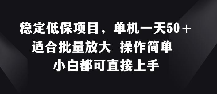 稳定低保项目，单机一天50+适合批量放大 操作简单 小白都可直接上手【揭秘】-森森项目库