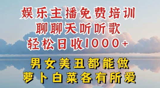 娱乐主播免费培训聊聊天听听歌轻松日收1K+，男女美丑都能做萝卜白菜各有所爱【揭秘】-路子网