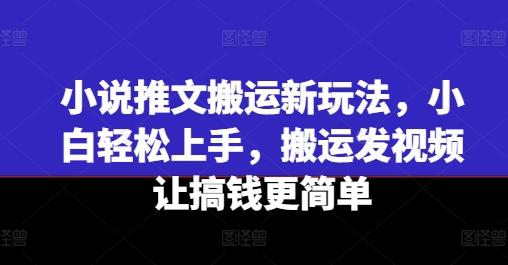 小说推文搬运新玩法，小白轻松上手，搬运发视频让搞钱更简单 - 搞薯条网-搞薯条网