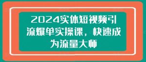 2024实体短视频引流爆单实操课，快速成为流量大师-搞薯条网