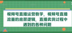 视频号直播运营教学，视频号直播流量的底层逻辑，直播卖货过程中遇到的各种问题-搞薯条网