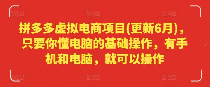 拼多多虚拟电商项目(更新6月)，只要你懂电脑的基础操作，有手机和电脑，就可以操作 - 搞薯条网-搞薯条网
