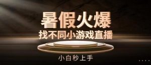 暑假火爆找不同小游戏直播间,小白秒上手【揭秘】-搞薯条网
