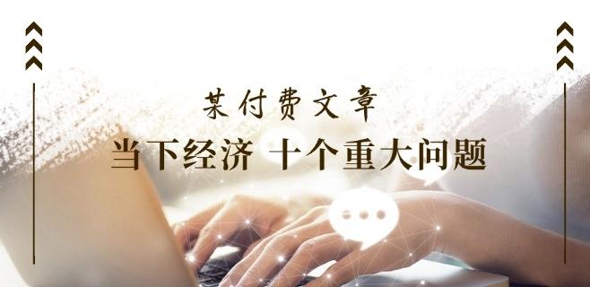 某付费文章《当下经济 十个重大问题》覆盖了大家关心的全部经济类话题 - 搞薯条网-搞薯条网