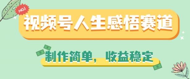 视频号人生感悟赛道，制作简单，收益稳定【揭秘】 - 搞薯条网-搞薯条网