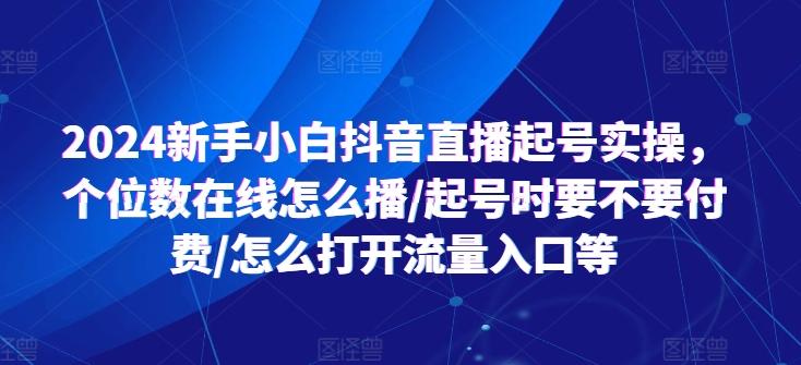 2024新手小白抖音直播起号实操，个位数在线怎么播/起号时要不要付费/怎么打开流量入口等 - 搞薯条网-搞薯条网
