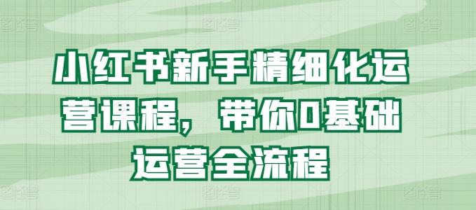 小红书新手精细化运营课程，带你0基础运营全流程 - 搞薯条网-搞薯条网