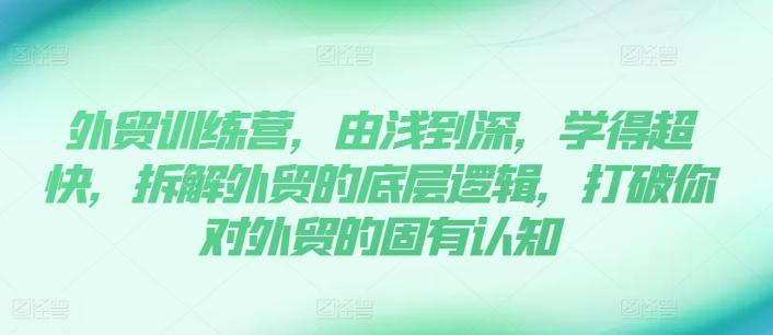 外贸训练营，由浅到深，学得超快，拆解外贸的底层逻辑，打破你对外贸的固有认知 - 搞薯条网-搞薯条网