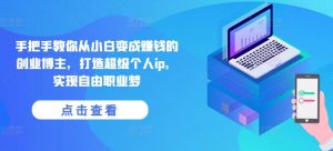 手把手教你从小白变成赚钱的创业博主，打造超级个人ip，实现自由职业梦-搞薯条网