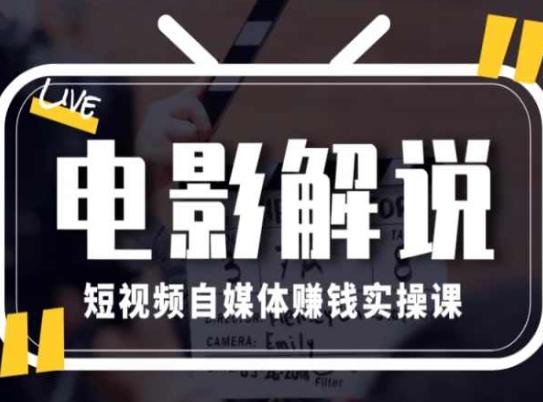 电影解说短视频自媒体赚钱实操课，教你做电影解说短视频，月赚1万 - 搞薯条网-搞薯条网