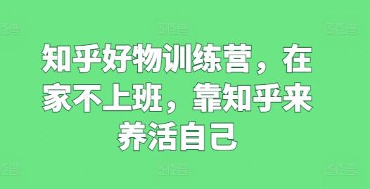 知乎好物训练营，在家不上班，靠知乎来养活自己 - 搞薯条网-搞薯条网