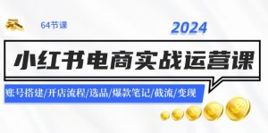 2024小红书电商实战运营课：账号搭建/开店流程/选品/爆款笔记/截流/变现-搞薯条网