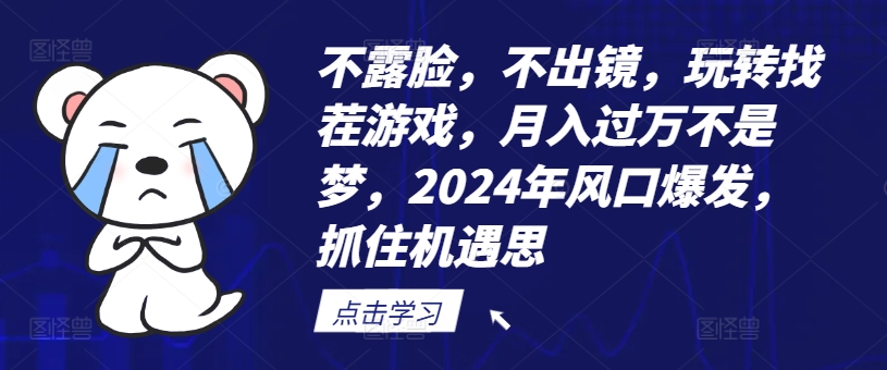 不露脸，不出镜，玩转找茬游戏，月入过万不是梦，2024年风口爆发，抓住机遇【揭秘】-森森项目库