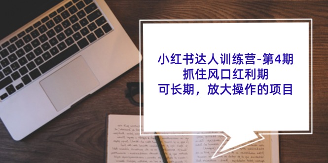 小红书达人训练营第4期：抓住风口红利期，可长期，放大操作的项目 - 搞薯条网-搞薯条网