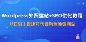 WordPress外贸建站+SEO优化教程，从0到1搭建可获得询盘外贸网站(57节课)-搞薯条网