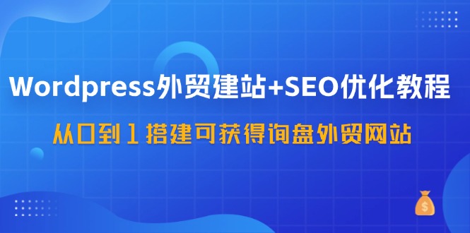 WordPress外贸建站+SEO优化教程，从0到1搭建可获得询盘外贸网站(57节课)-森森项目库