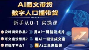 Ai图文带货+数字人口播带货,从0~1实操体系课-搞薯条网
