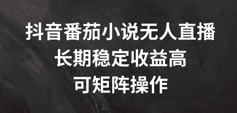 抖音番茄小说无人直播，长期稳定收益高，可矩阵操作【揭秘】 - 搞薯条网-搞薯条网