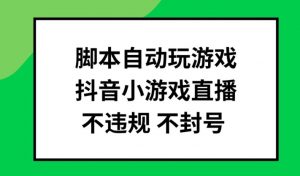 脚本自动玩游戏，抖音小游戏直播，不违规不封号可批量做【揭秘】-搞薯条网