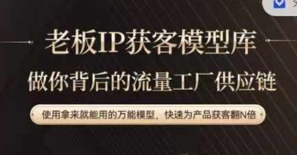 老板IP流量供应链，动作越少，账号越好，使用拿来就能用的万能模型，快速为产品获客翻N倍 - 搞薯条网-搞薯条网