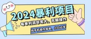 2024暴利项目,每单利润非常大,无脑操作,纯手机操作简单,小白必学项目-搞薯条网