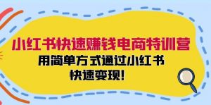 小红书快速赚钱电商特训营：用简单方式通过小红书快速变现！-搞薯条网