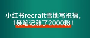 炸了!小红书recraft雪地写祝福,1条笔记8800赞,涨了2000粉!-搞薯条网