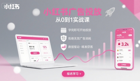 小红书广告投放从0到1的实战课，学完即可开始投放，拒绝无效广告消耗 - 搞薯条网-搞薯条网