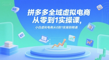 拼多多全域虚拟电商从零到1实操课，小白虚拟电商从0到1实操到精通 - 搞薯条网-搞薯条网